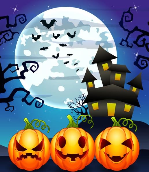 Miniatura 7 de Uñas postizas cortas a presión con punta francesa de Halloween, uñas postizas coloridas cuadradas, con pegamento, cara de fantasma, uñas postizas