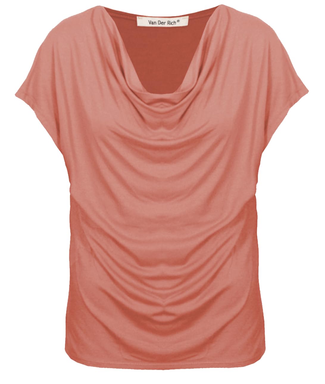 Van Der Rich ® - T-Shirt Bluse mit Wasserfallkragen - Damen