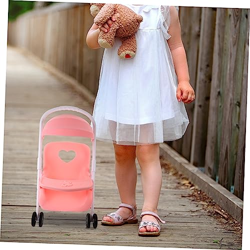 CLISPEED Puppenwagen Zubehör Beweglicher Puppenwagen Kinderwagen für Puppenhaus Dekoration Leichtes Design für Rollenspiele und DIY Bastelprojekte – Bild 4