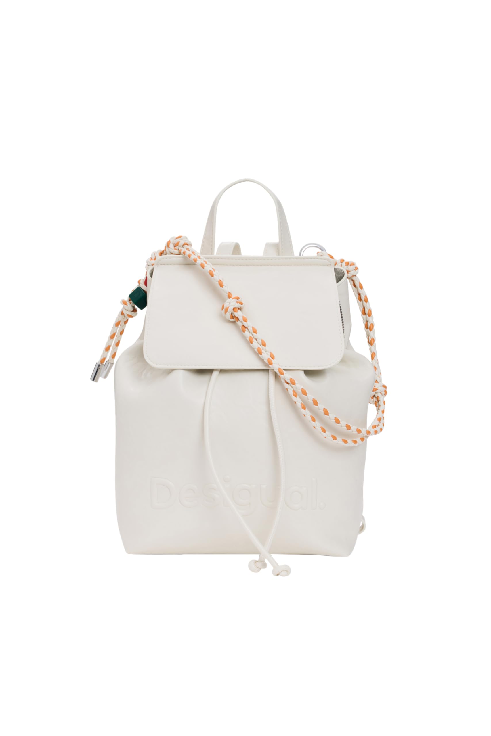 Desigual mochila de ocio Half Logo Luena Mini Backpack Beige Crude crema
