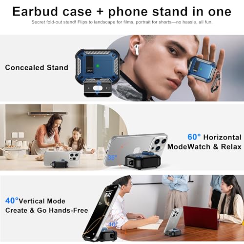 Image of AirPods Pro 3 Case with Safety Lock Phone Stand Magsafe, Blue