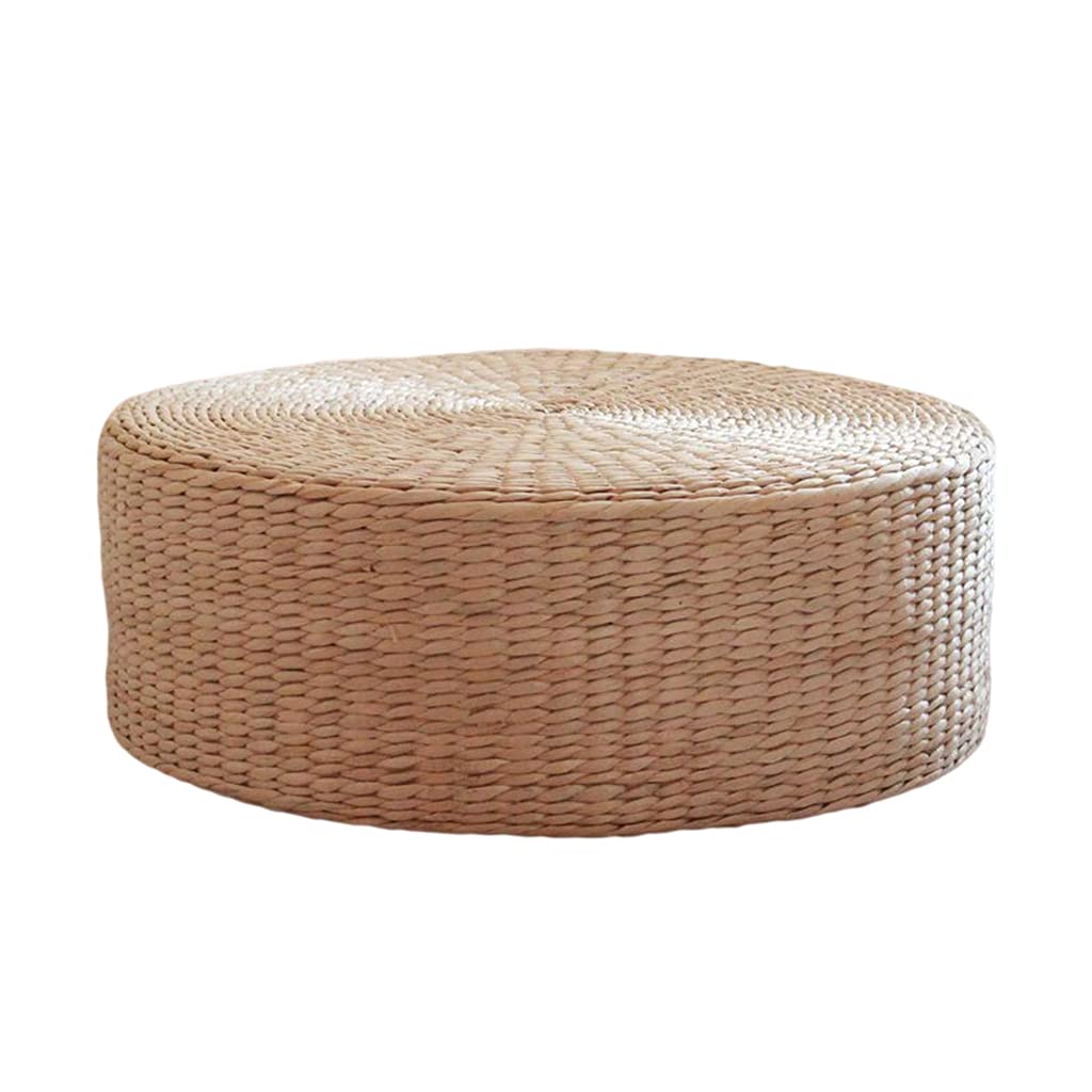 Fenteer Coussin de Sol, Tapis de Tatami Rond, 40 cm Coussin de Tatami Rond Oreiller de Sol Coussins de Sol Paille méditation Tapis de Yoga Doux Oreiller de