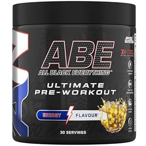 Applied Nutrition ABE Pre Workout – All Black Everything Pre Workout Powder, Energy & Physical Performance with Citrulline, Creatine, Beta Alanine (375g – 30 Servings) (Energy Flavour)