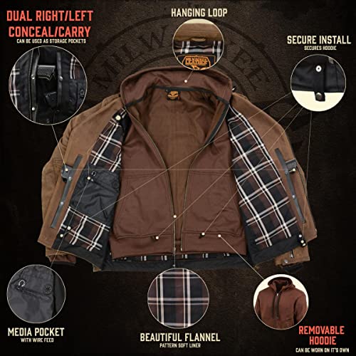Image of Milwaukee Leather Men's Premium Leather Motorcycle Riders Vented Jacket with Removable Hoody Liner