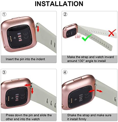 Ouwegaga Compatible with Fitbit Versa Strap/Fitbit Versa 2 Strap, Soft Silicone Sport Replacement Straps for Fitbit Versa 2/Fitbit Versa/Versa Lite/Versa SE, Small Black/Grey