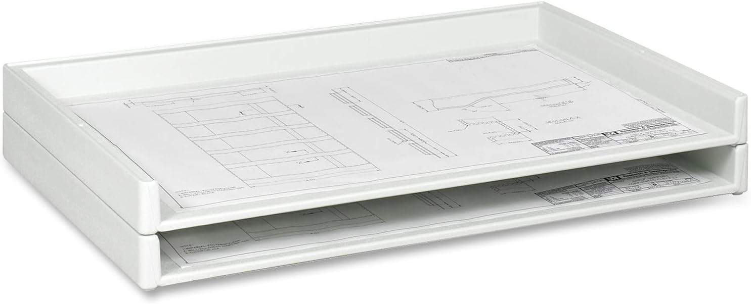 Safco White Rectangular Plastic Trays, Stackable, 40 lb Capacity, 10 lbs Each