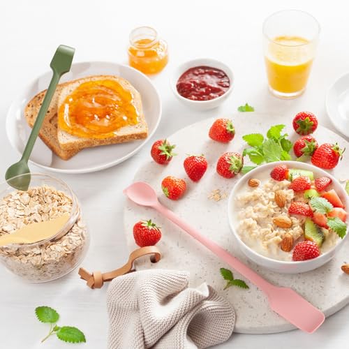 Ferrochef 8 Pcs Mini Silicone Spatulas Double-headed Multifunctional Small Scrapers & Spoons for Kitchen, Cosmetics & Jars, Lotion, Narrow & Thin Bottles Reusable Stirrer for Baking, Cooking, Mixing — view 4