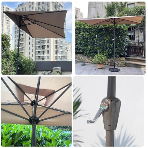 Sombrilla rectangular de 8x4ft para terraza con manivela e impermeable 5