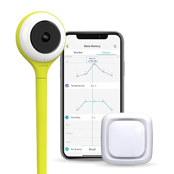 Lollipop Video Baby Monitor Pistachio with Camera and Audio, Baby Camera Monitor with Crying Detection and Two Way Talk Back, Baby Video Monitor Bundled with Lollipop Sensor