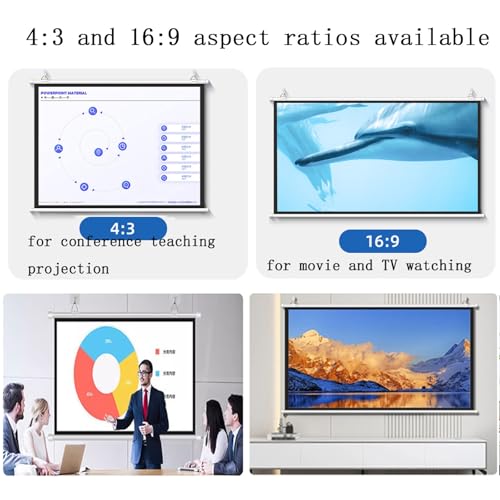 Pantalla manual para proyector 16:9 72 pulgadas plegable portátil miniatura 5