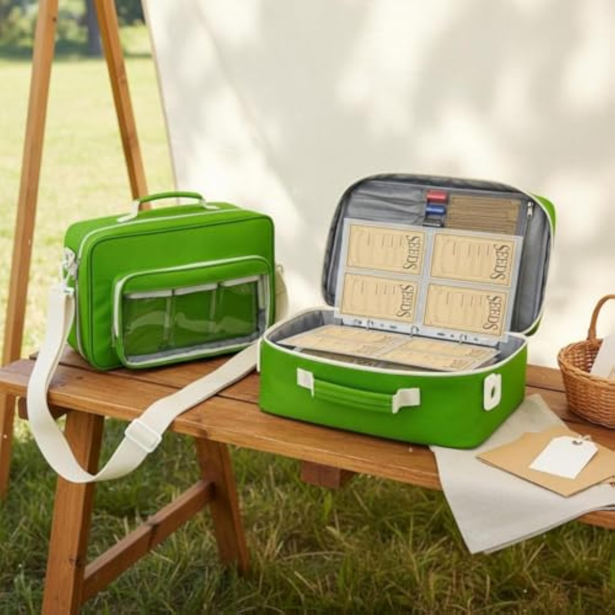 Sturdy 600D Textile Storage Organizer, Large Green