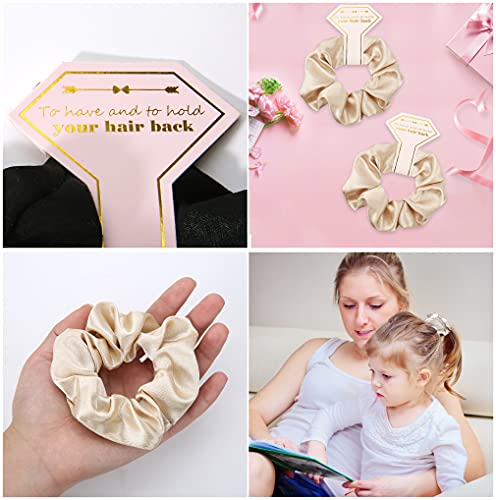 8Pcs Satin Bridesmaid Proposal Gifts Hair Ties Hair Scrunchies Bachelorette Party Favors Satin Bridesmaid Gift For Wedding Parties (Beige) #TOP1