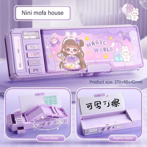 Image of Multifunctional Pencil Box for Kids Magic Password Lock Compass Boxes for Boys, Magnetic Compass Box for Boys, Kids Pencil Boxes for Boy & Girls Princess Theme Return Gifts for Kid
