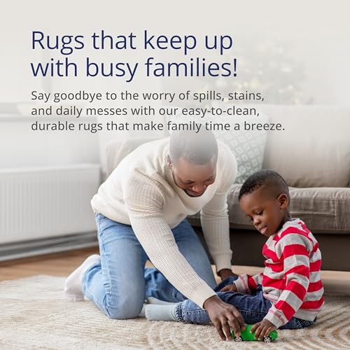 Abani Cream Area Rug for Living Room, Bedroom -Mid-Century Modern- 8' x 10' -Durable & Easy to Clean - Image 5