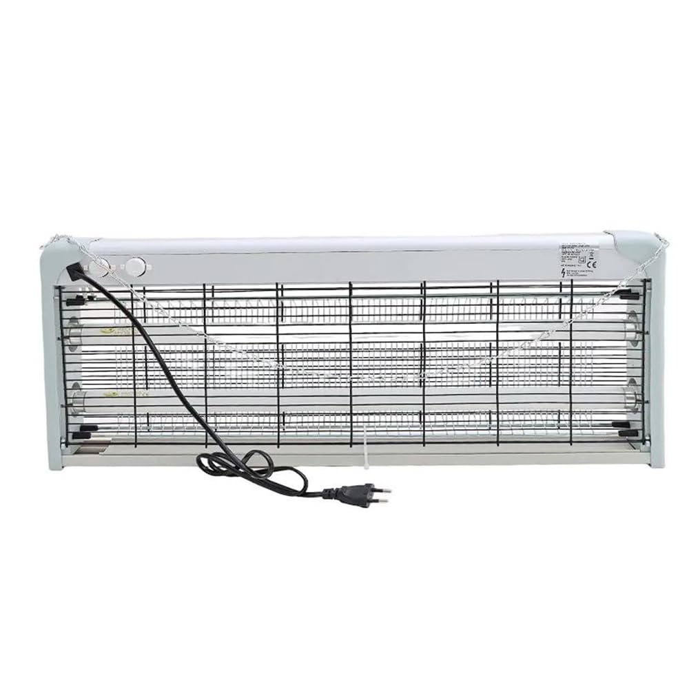 Lampada antizanzare 40W con due luci led UV vassoio raccoglitore estraibile e catena per fissaggio uso esterno ed interno spessore 6CM