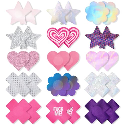 Grevosea Pasties Nipple Covers, Disposable Nipple Pasties Lingerie No Show Breast Petals Nipple Stickers for Women