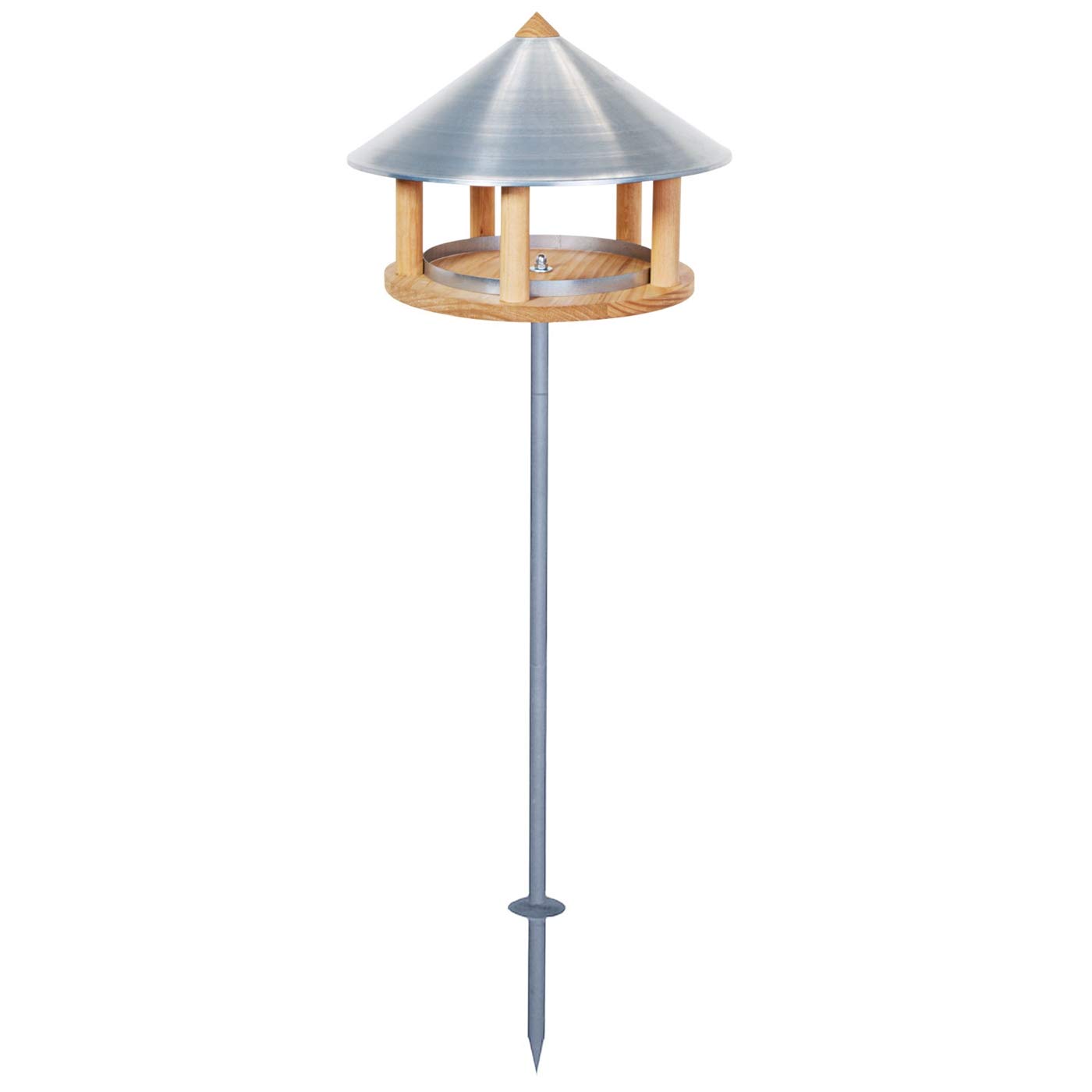 VOSS.garden Casa comedero para pájaros diseño Original danés “Roskilde”, Altura 155cm, diámetro 40cm