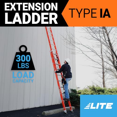LITE 28-foot Fiberglass Extension Ladder, 300-Pound Load Capacity, Type IA, LP-3021-28 - Thumbnail 2