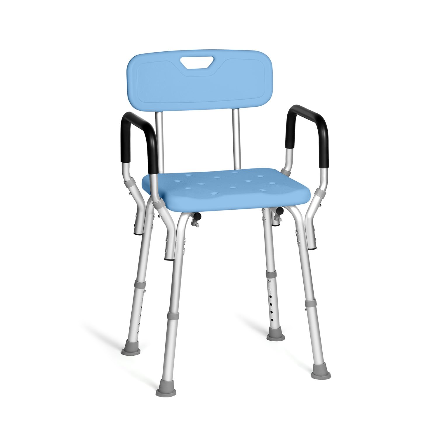 Geriafy Silla de Ducha para Mayores Regulable con Respaldo y Reposabrazos | Silla de ducha para ancianos con respado y reposabrazos Aqua Max