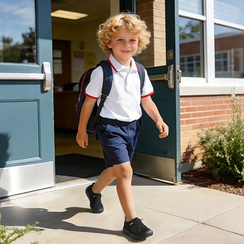 Image of LeIsfIt Toddler Shoes Boys Girls Wide Toe Box Breathable Slip-On Sneakers Kids Lightweight Barefoot Feel Shoes for Everyday Play