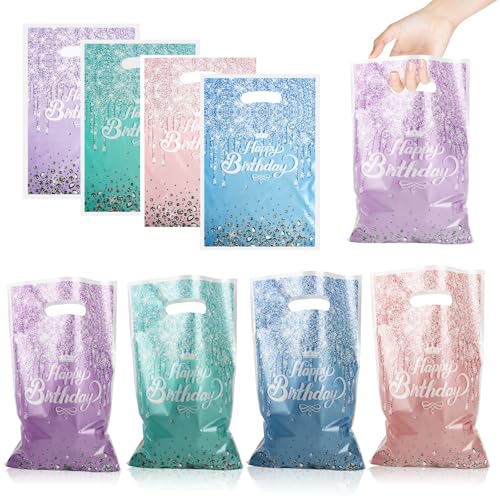 TDUNSYA Lot de 40 Sacs Anniversaire, Sacs Cadeau Anniversaire Enfant avec Poignée, Sacs de Fête d'Anniversaire pour Biscuits, Noix, Bonbons, Bébé, Mariage,...
