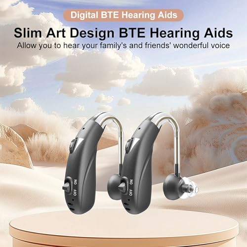 Image of Fastwell F28-2 Unit For Both Ear Digital Advanced Rechargeable Hearing Aid for Adults with Hearing Loss | |Digital Noise Reduction | (Pair) | 1-Year Warranty (Grey)