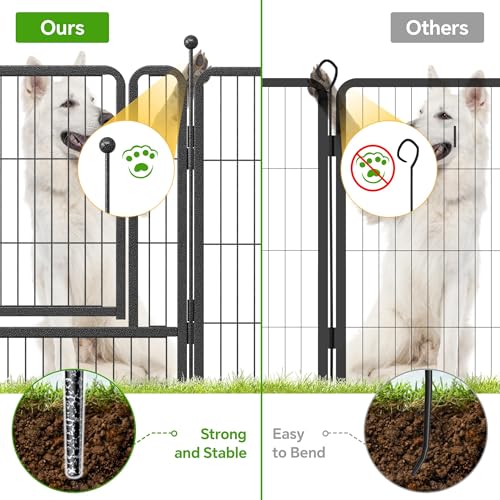 Image of Mr IRONSTONE Dog Playpen with Anti-Rust Coating - 32 inch Height 16 Panels Portable & Foldable Indoor /Outdoor Pet Fence for Large, Medium, or Small Dogs - Durable Exercise Pen