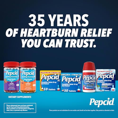 image for Pepcid AC Maximum Strength Heartburn Relief Tablets, OTC Medicine Prev
