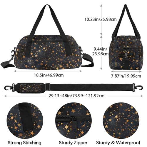 Black Gold Glitter Kids Duffle Bag Boys Girls Small Sport Dance Gym Bag for Overnight Travel Weekender Carry On4