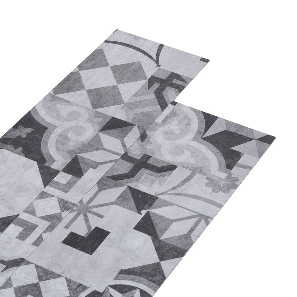 vidaXL Lamas para Suelo Baldosa Azulejo Salón Cocina Antiestático Ignífugo Impermeable Antideslizante de PVC Autoadhesivas 5,21m² 2mm Estampado Gris