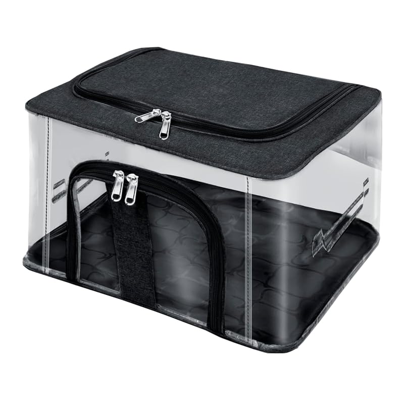 Image of Shibui Storage Bags With Cover And Double Zipper Closure For Clothing Protector Wardrobe Organiser.Black(Pack of 1)