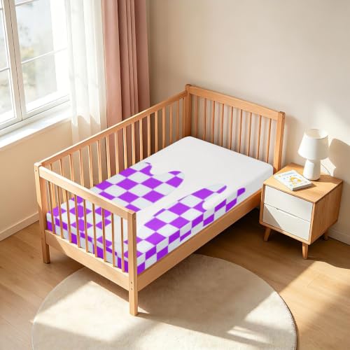 Drap-housse imperméable mousseline violet pour protéger le matelas de bébé - 7