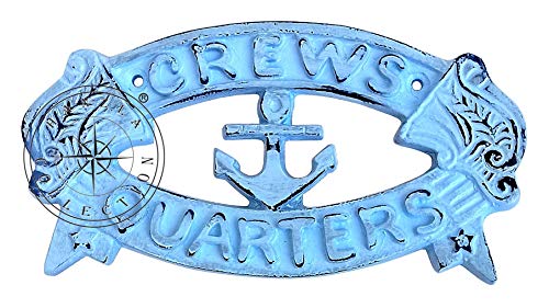 Hanzla Collection Wandschild mit Anker, 20,3 cm, Aluminium, weiß gekalkt, Patina Cover