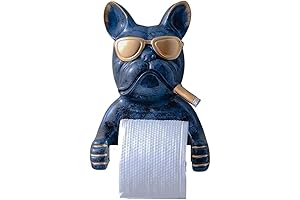 French Bulldog Toilet Paper Holder: No-Drill, Wall-Mounted Bathroom Decor
