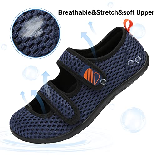 Besroad Diabetic Slippers Shoes For Mens Womens Arthritis Edema Adjustable Closure Toe Swollen Feet Sandals Breathable Comfy Indoor Outdoor Shoes Sneakers Blue 7-8 Women/5.5-6 Men #TOP3
