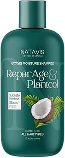 Natavis Moisture Shampoo 300 ML | Sulfate, Silicon and Paraben-FREE | Infused with Reparage and Plantcol | formula leaves hair glossy, soft, and frizz-free.