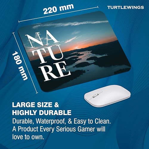 Image of TURTLEWINGS | Mousepad |Nature Mousepad - 22x18 cm, 3mm Thick | Abstract Design Non-Slip Rubber Base | Office, Study & Gaming Use | Premium Smooth Surface 2 (Design 01)