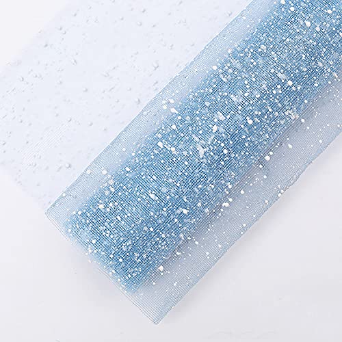 3A Featuretail 8ft Length/19in Width Snow Net Fabric Roll for Flowers Wrapping, Gift Wrapping, DIY Craft & Decoration (Light Blue, 1 Roll), Polyester-image-34