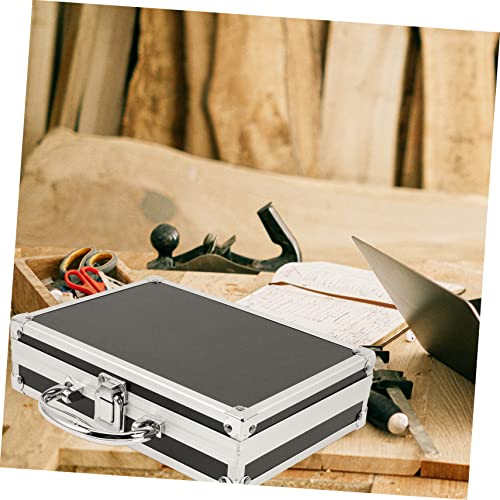 Image of COLLBATH Aluminum Alloy Tool Storage Box with Handle Large Capacity Portable Organizer Case Multifunctional Makeup Briefcase for Home Office Travel 9.05X6.49X2.36 Inch