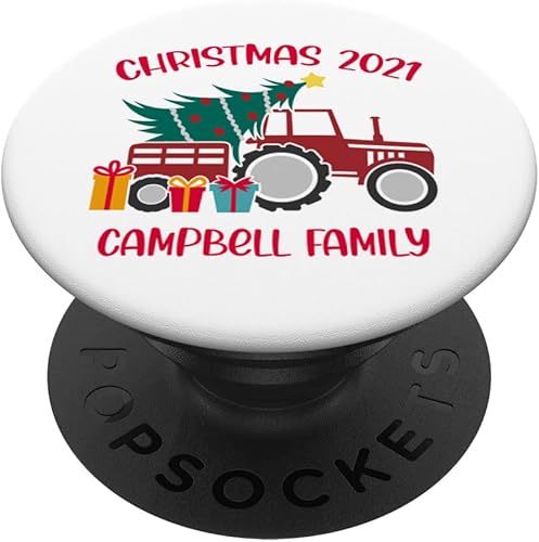 Christmas 2021 Campbell Family Matching name Tractor Farm PopSockets Swappable PopGrip