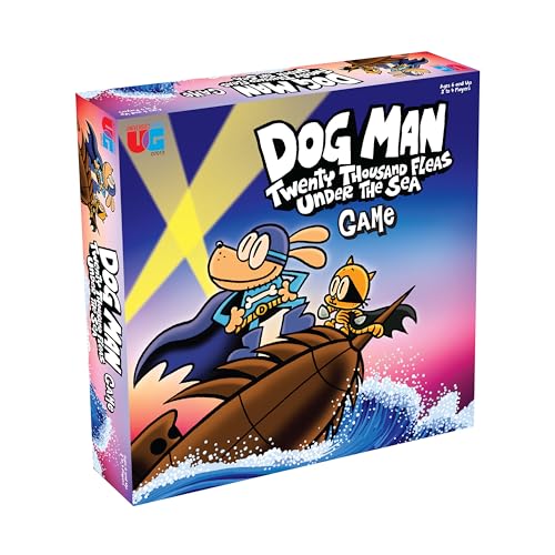 University Games, Dog Man Twenty Thousand Fleas Under The Sea, Board Game for Kids, Family Game Ages 6+, Based on Dav Pilkey Dog Man Books