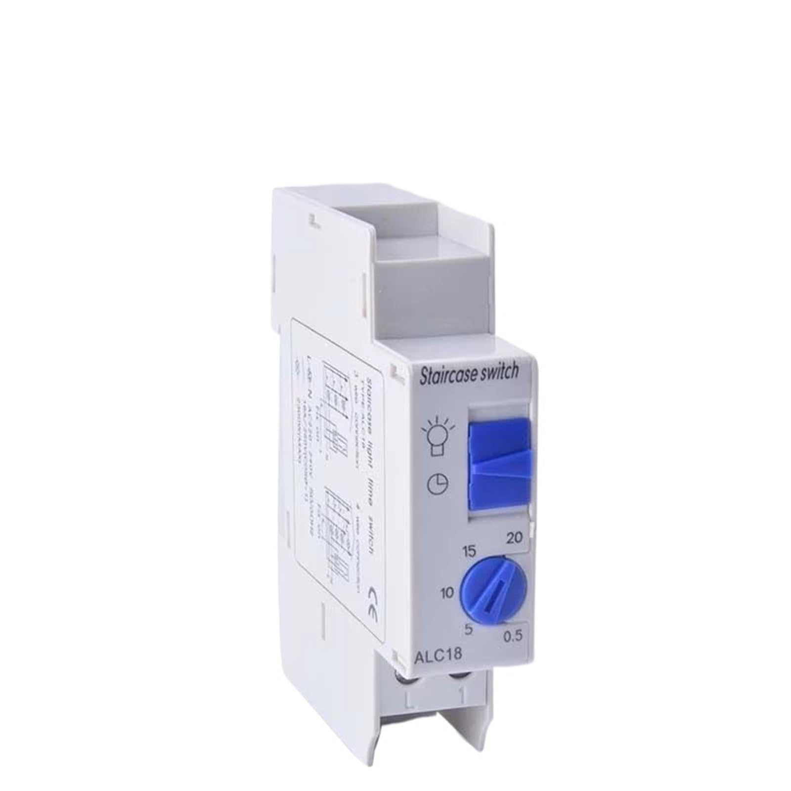 Wzakuw One Color Alc18 Din Rail Staircase Lighting Timer Switch Timer Relay 220Vac 16A Used For Corridor Lighting Mechanical Din Rail Time