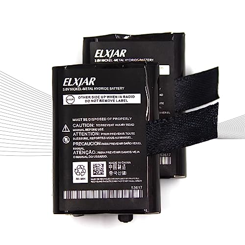 elxjar (2-Pack) 3.6V 700mAh AAA Ni-MH Rechargeable Battery Pack for Motorola GMRS/FRS, 53617, KEBT-086-B