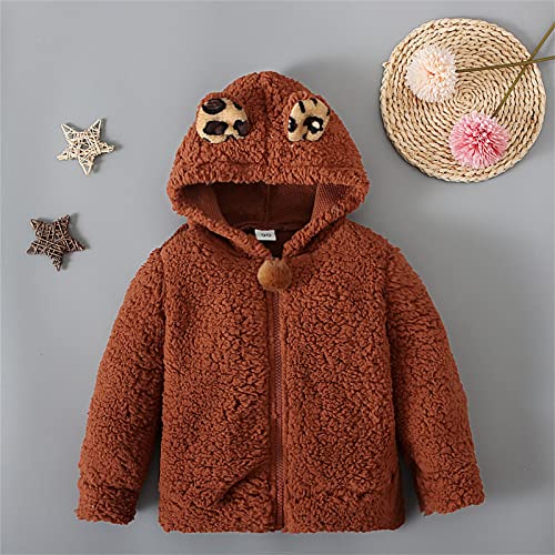 Fleece Sherpa Hooded Coat for Baby Girls Zipper Windproof Bear Ears Jacket Toddler Girls Adorable Solid Color Outwear2