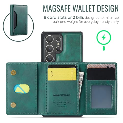 Portefeuille iPhone 14 Plus étui détachable cuir vert - 4