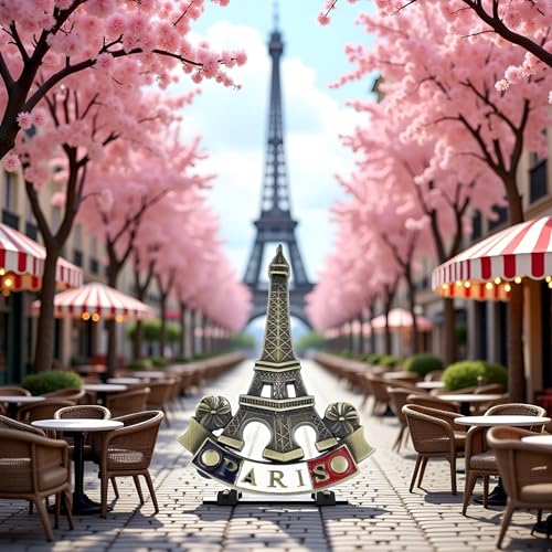 Imanes decorativos Torre Eiffel metálicos 3D set 2 miniatura 6