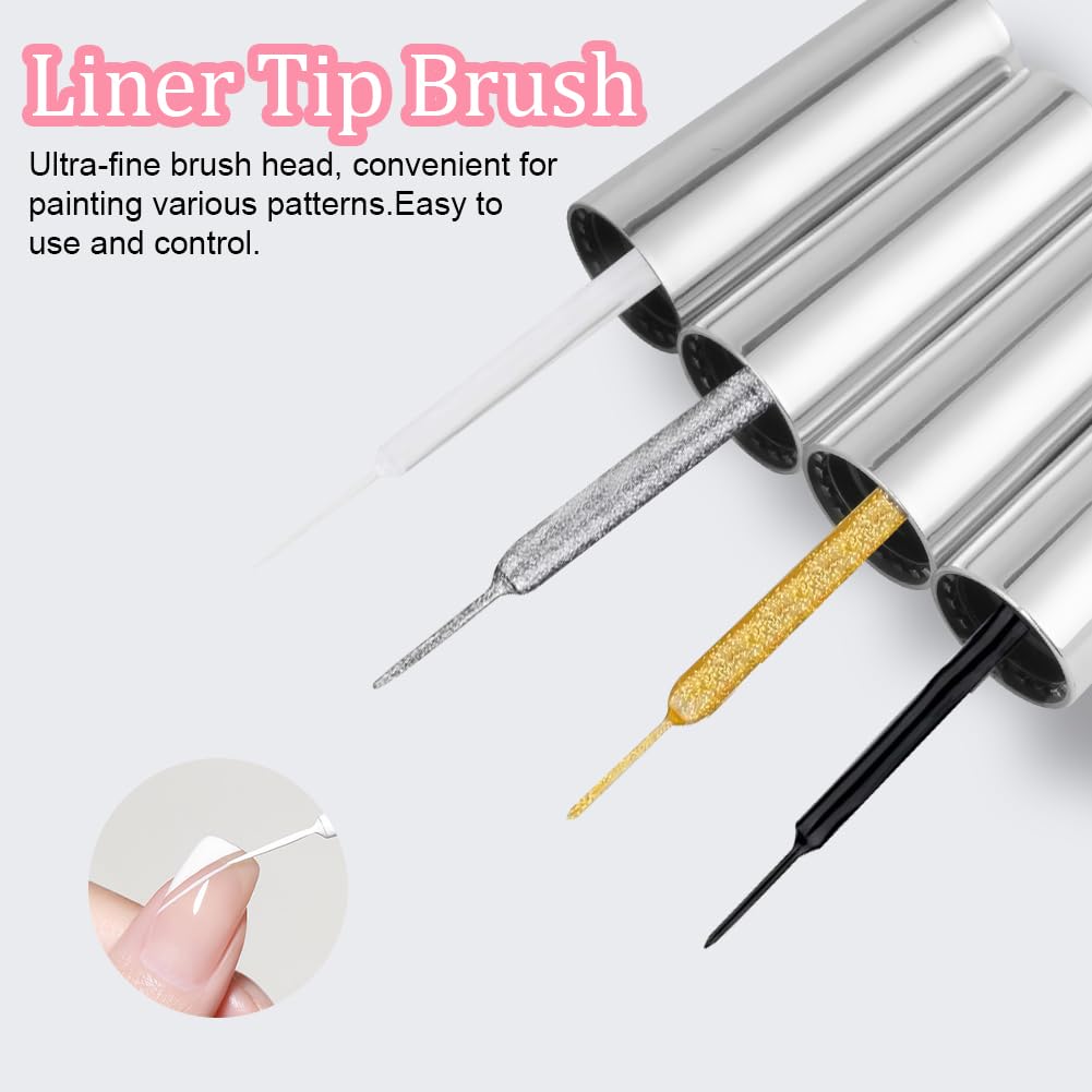LOPHE Zestaw lakierów do paznokci, 4 x 8 ml, wzór do francuskiego manicure, profesjonalny lakier do paznokci, żelowy lakier do paznokci, półtrwały lakier żelowy (4 kolory)