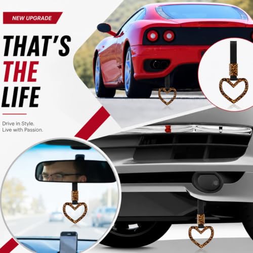 Image of Fabbay Leopard Heart Car Handle Strap Drift Charm Car Accessories for Women