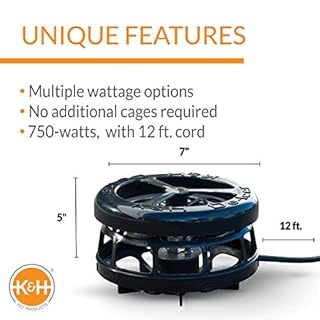 K&H Pet Products Pond Heater for Outdoor Ponds with Fish, Deluxe Thermo-Pond Perfect Climate Deicer, Winter Oxygen Exchange for Live Fish, Thermostatically Controlled, Safety Listed - 7in 750W
