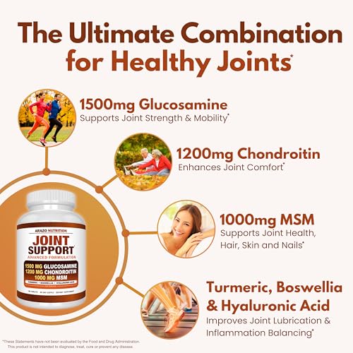 Arazo Nutrition BS029 Glucosamine Chondroitin Turmeric Msm Boswellia - Joint Support Supplement thumb #2